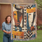“Tribal Reflection” Afrocentric Heirloom Woven Blanket