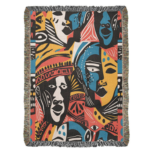Faces Afrocentric  Heirloom  Woven Blanket