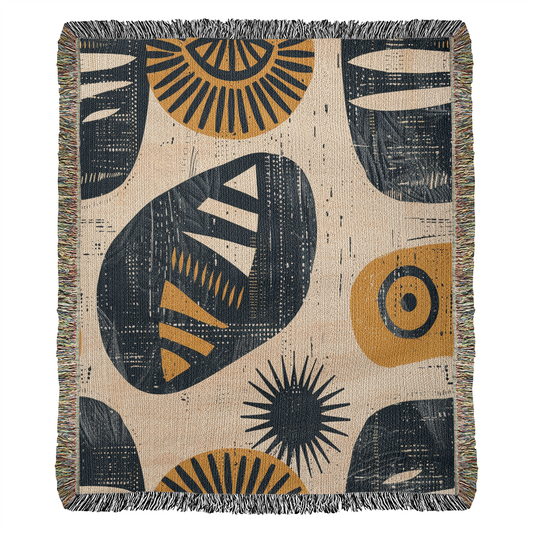 Sun & Shadow Afrocentric Heirloom Woven Blanket