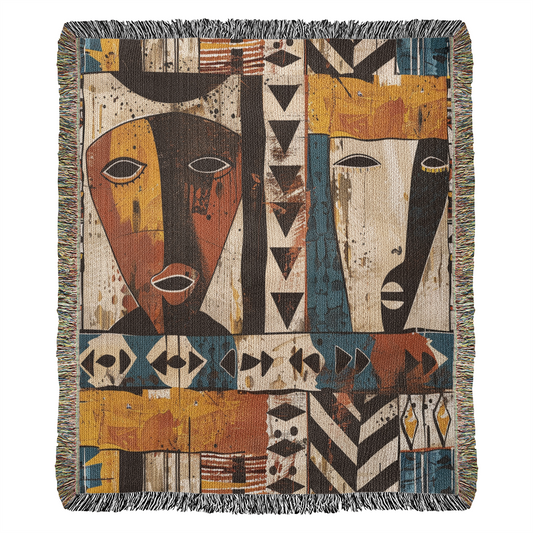 “Tribal Reflection” Afrocentric Heirloom Woven Blanket