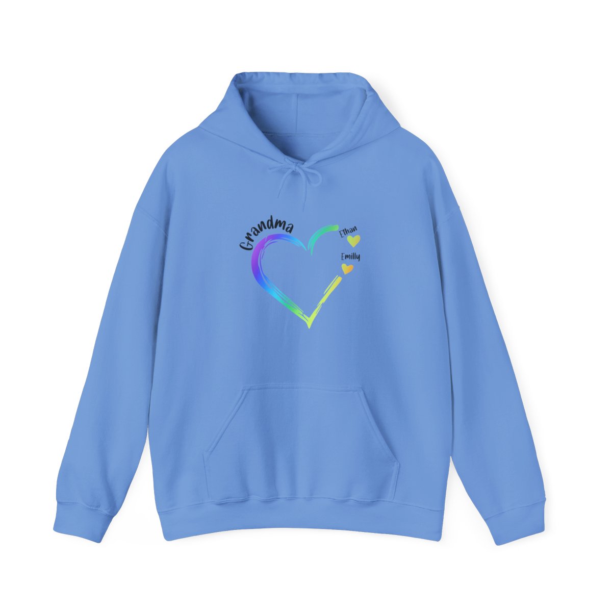 Personalized Grandma Hoodie with Heart Design