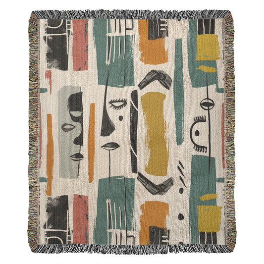 Faces in Motion | Artistic Woven Blanket