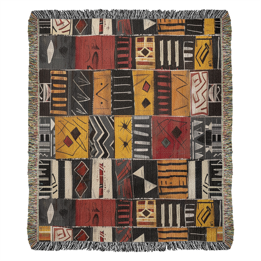 Ember Rhythms | Afro-Modern Woven Blanket