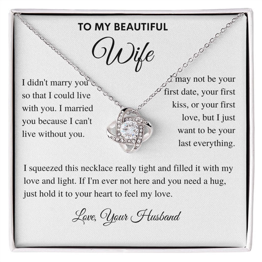To My Beautiful Wife | Love Knot Necklace | Birthday Gift | Valentine Gift