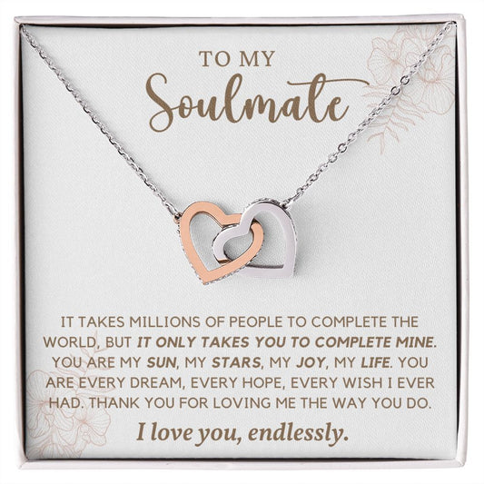 To My Soulmate | Interlocking Hearts Necklace