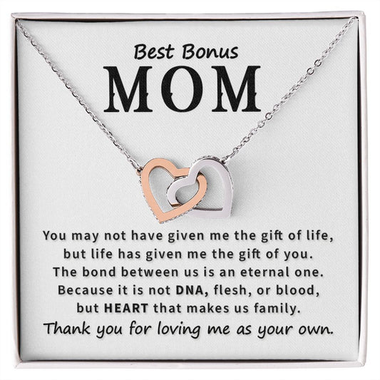 Best Bonus Mom | Interlocking Heart Necklace